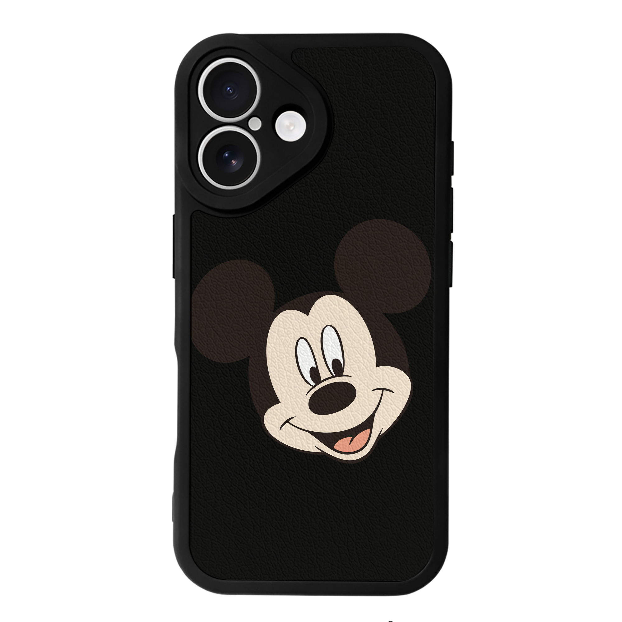 （画像用） ミッキーマウス Mickey Mouse 【iPhone 16シリーズ対応】シリコンスマホケース（レザー調） 材質：シリコン